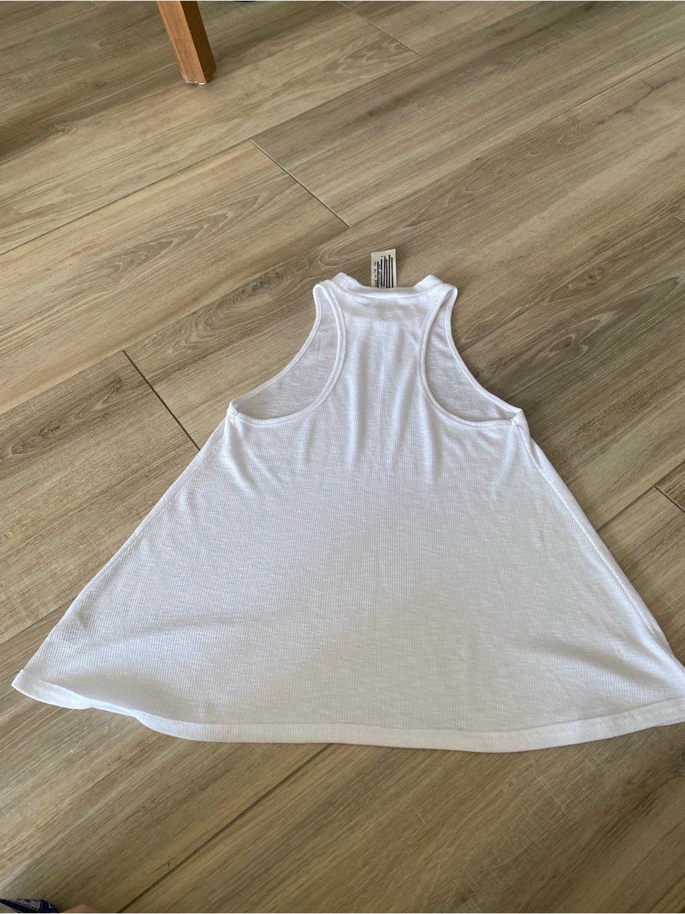 Free People Size Small White Ribbed Racerback Swing Tank - Picture 3 of 7